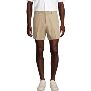 Lands’ End Men’s Comfort Waist 6″ No Iron Chino Shorts(Khaki)
