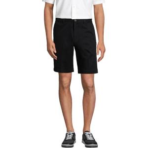Lands’ End Men’s Comfort Waist 9″ No Iron Chino Shorts(Black)