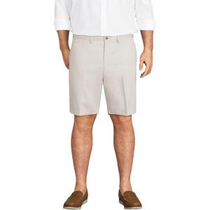 Lands’ End Men’s Comfort Waist 9″ No Iron Chino Shorts(Light Stone)