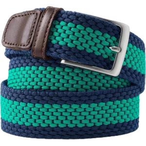 Lands’ End Men’s Elastic Braid Belt(Glade Green Stripe)