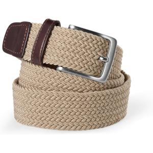 Lands’ End Men’s Elastic Braid Belt(Khaki)