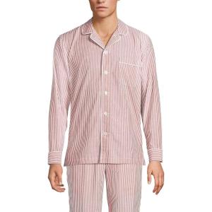 Lands’ End Men’s Essential Pajama Shirt(Bourbon Stripe)