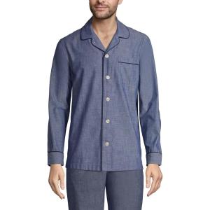 Lands’ End Men’s Essential Pajama Shirt(Medium Indigo Chambray)
