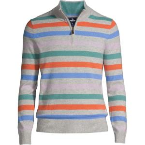 Lands’ End Men’s Fine Gauge Cashmere Quarter Zip(Multi-color)