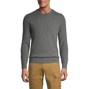 Lands’ End Men’s Fine Gauge Cashmere Sweater(Charcoal Heather)