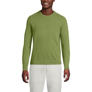 Lands’ End Men’s Fine Gauge Cashmere Sweater(Vintage Olive Drab)