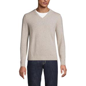 Lands’ End Men’s Fine Gauge Cashmere V-Neck Sweater(Solstice Donegal)