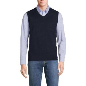 Lands’ End Men’s Fine Gauge Cotton Vest(Radiant Navy)