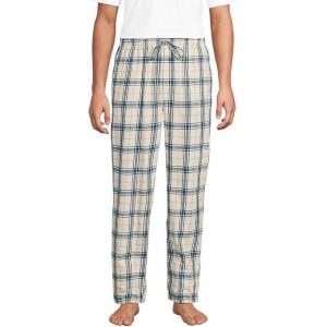 Lands’ End Men’s Flannel Pajama Pants(Antique Alabaster Plaid)