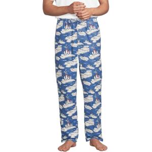 Lands’ End Men’s Flannel Pajama Pants(Cobalt Blue Holiday Penguins)