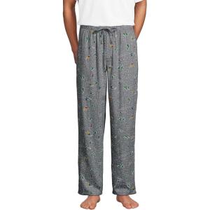 Lands’ End Men’s Flannel Pajama Pants(Gray Heather Skiers)