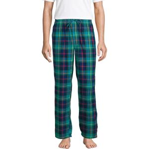 Lands’ End Men’s Flannel Pajama Pants(Green/Navy/Heritage Red Plaid)