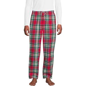 Lands’ End Men’s Flannel Pajama Pants(Heritage Red Plaid)