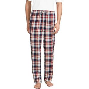 Lands’ End Men’s Flannel Pajama Pants(Navy/Bourbon Plaid)