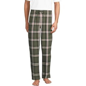 Lands’ End Men’s Flannel Pajama Pants(River Stone Green Plaid)