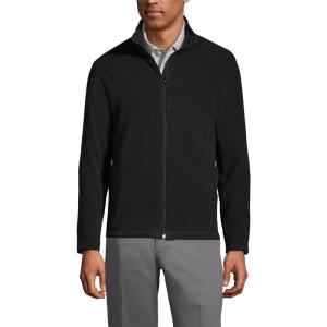 Lands’ End Men’s Full-Zip Mid-Weight Fleece Jacket(Black)