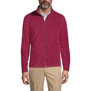 Lands’ End Men’s Full-Zip Mid-Weight Fleece Jacket(Burgundy)