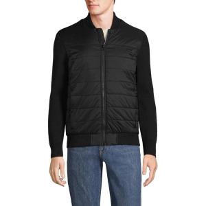 Lands’ End Men’s Insulated Sweater Jacket(Black)
