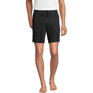 Lands’ End Men’s Knit Jersey Pajama Shorts(Black)