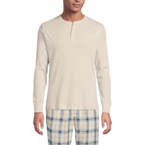 Lands’ End Men’s Knit Rib Henley(Flax Heather)