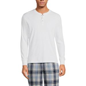 Lands’ End Men’s Knit Rib Henley(White)