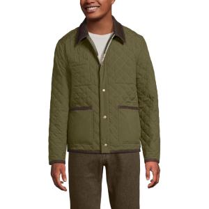 Lands’ End Men’s Reversible Insulated Barn Jacket(River Stone/Olive Plaid)