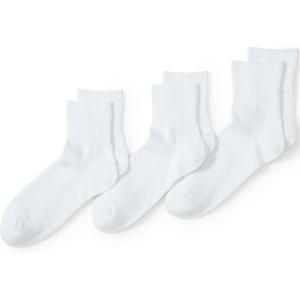 Lands’ End Men’s Rib Quarter Socks 3 Pack(White)