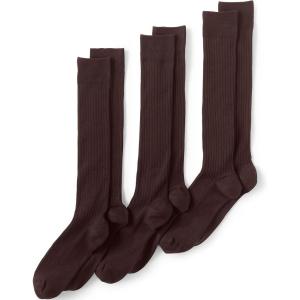 Lands’ End Men’s Seamless Toe Over the Calf Rib Dress Socks 3-pack(Rich Coffee)