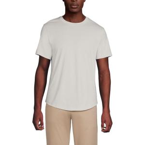 Lands’ End Men’s Short Sleeve American-Grown Supima Cotton Curved Hem Tee(Light Stone)