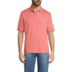 Lands’ End Men’s Short Sleeve American-Grown Supima Cotton Polo Shirt(Coral Clay)