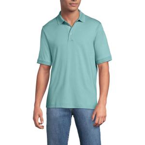 Lands’ End Men’s Short Sleeve American-Grown Supima Cotton Polo Shirt(Mint Sky)