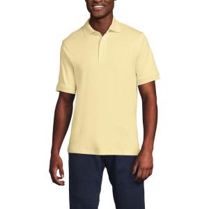 Lands’ End Men’s Short Sleeve American-Grown Supima Cotton Polo Shirt(Pale Yellow)