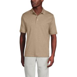 Lands’ End Men’s Short Sleeve American-Grown Supima Cotton Polo Shirt(Toasted Rye Heather)