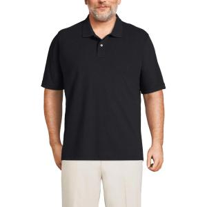 Lands’ End Men’s Short Sleeve Comfort-First Mesh Polo Shirt(Black)