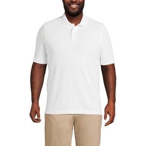 Lands’ End Men’s Short Sleeve Comfort-First Mesh Polo Shirt(White)