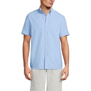 Lands’ End Men’s Short Sleeve Sail Rigger Shirt(Blue)