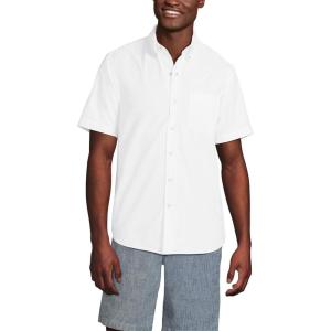 Lands’ End Men’s Short Sleeve Sail Rigger Shirt(White)