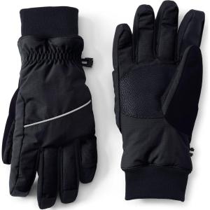 Lands’ End Men’s Squall Waterproof Gloves(Black)
