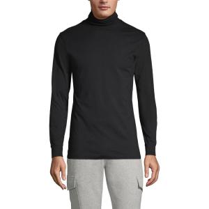 Lands’ End Men’s Super-T Cotton-Blend Turtleneck Shirt(Black)