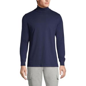 Lands’ End Men’s Super-T Cotton-Blend Turtleneck Shirt(Radiant Navy)