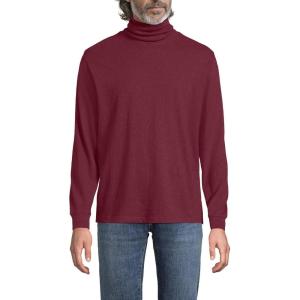 Lands’ End Men’s Super-T Cotton-Blend Turtleneck Shirt(Rich Burgundy Heather)