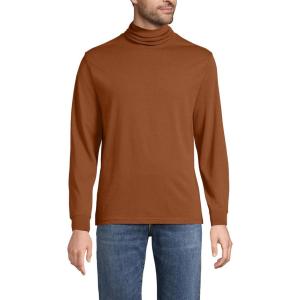 Lands’ End Men’s Super-T Cotton-Blend Turtleneck Shirt(Rich Ginger Brown)