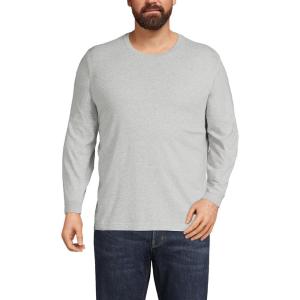 Lands’ End Men’s Super-T Long Sleeve T-Shirt(Gray Heather)