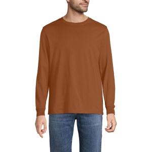 Lands’ End Men’s Super-T Long Sleeve T-Shirt(Rich Ginger Brown)