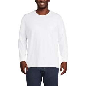 Lands’ End Men’s Super-T Long Sleeve T-Shirt(White)