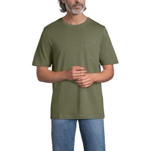 Lands’ End Men’s Super-T Short Sleeve T-Shirt with Pocket(River Stone Green)