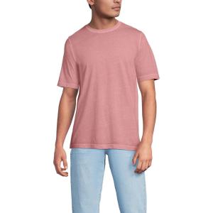 Lands’ End Men’s Super-T Short Sleeve T-Shirt(Washed Coral Clay Garment Dye)