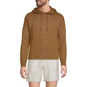 Lands’ End Men’s Textural Slub Hoodie Sweater(Coriander)