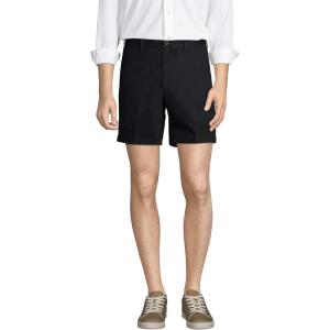 Lands’ End Men’s Traditional Fit 6″ No Iron Chino Shorts(Black)