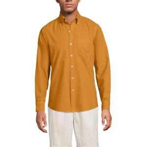 Lands’ End Men’s Traditional Fit Comfort-First Sail Rigger Oxford Shirt(Vintage Amber)